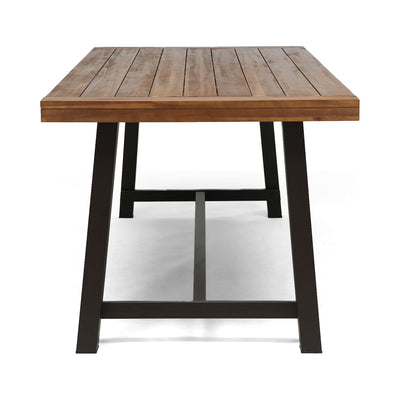 Equilibrium - Outdoor Dining Table With Wooden Frame And Slat Top