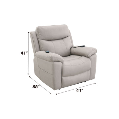 Chriki - Polished Microfiber Power Motion Recliner With Lift Heating Massage Chair