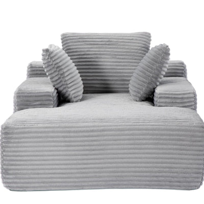 Oversized Chaise Lounge Chair Cozy Cloud Couch With 3 Throw Pillows And Wide Armrest