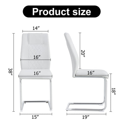 Modern Dining Chairs With Padded Seat, Metal Legs