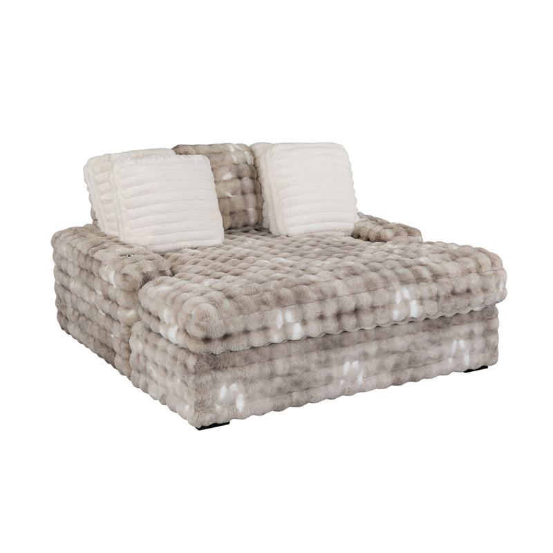 Julia - Lounger Sofa With USB - Gray