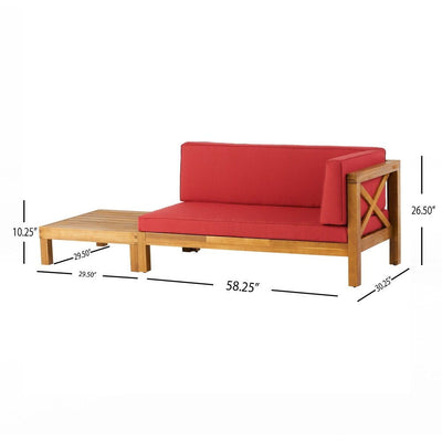 Brava - X Back Corner Bench With Coffee Table