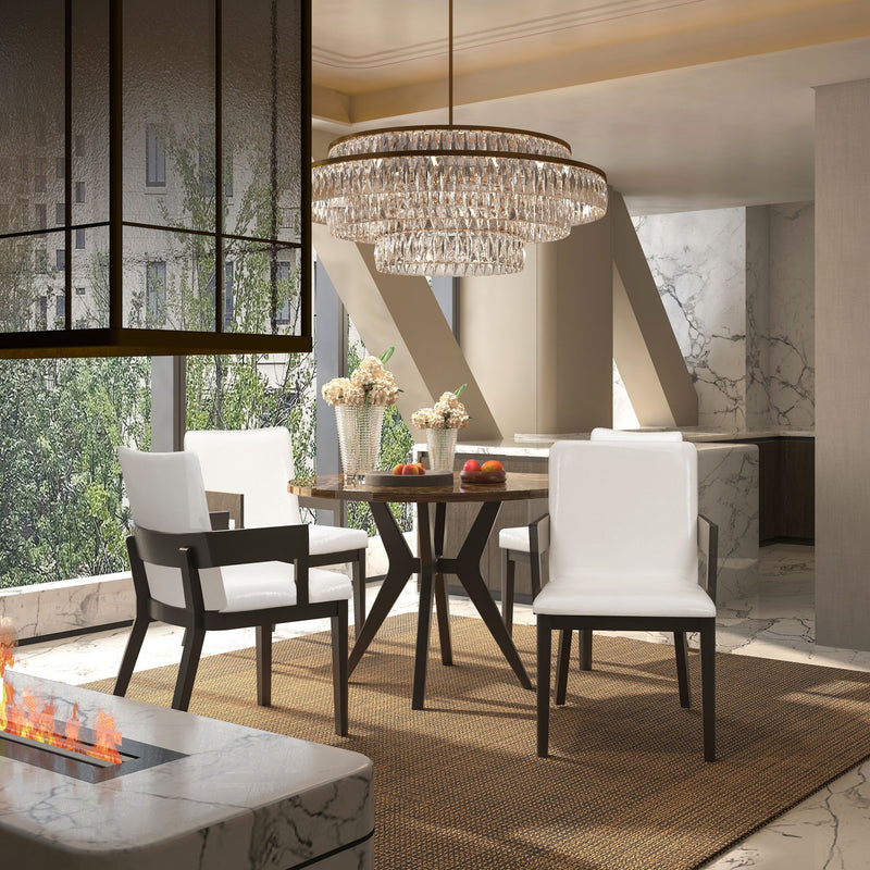 Modern Glossy Dining Chairs (Set of 2), Elegant Upholstery And Ergonomic Design - Black White