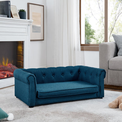 Modern Elegant Rectangle Pet Bed, Durable Elevated Dog Sofa