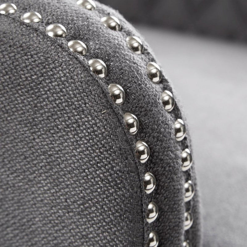 Heston - Accent Chair With Quilted Back And Nailheads - Gray
