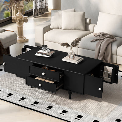 Modern Rectangle Coffee Table With Four Drawers