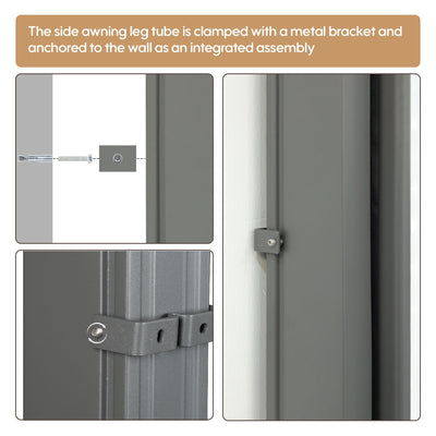 Retractable Side Awning, Waterproof And UV Resistant, Privacy Screen For Patio