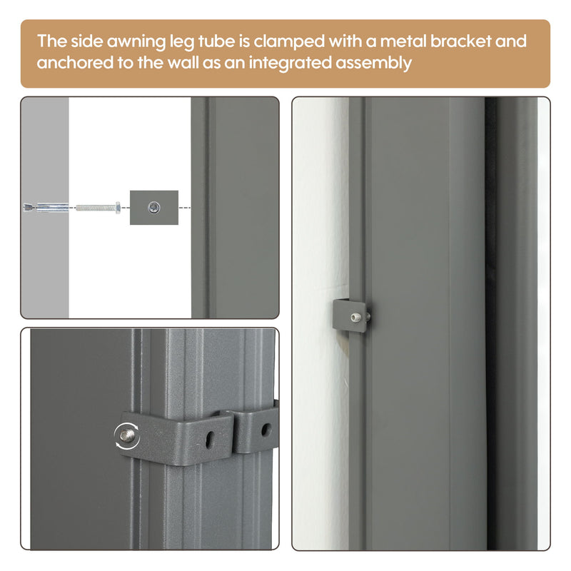 Retractable Side Awning, Waterproof And UV Resistant, Privacy Screen For Patio