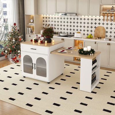 Expandable Kitchen Island With Power Outlet