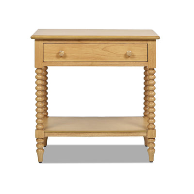 Easton - Modern Farmhouse Turned 1 Drawer Storage Side Table With Shelf - Natural Brown