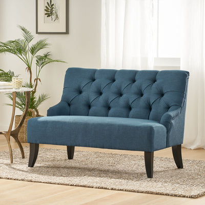 Nicole - French Style Upholstered Loveseat With Tufted Backrest