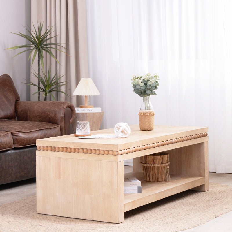 Modern Coffee Table With Beaded Trim