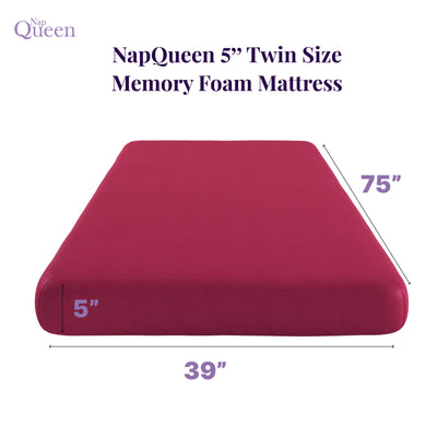 5" Memory Foam Mattress With Responsive Support And Breathable Cover