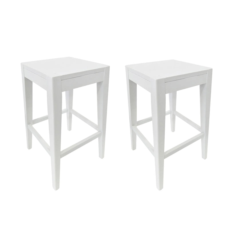 Counter Barstool (Set of 2), Rubber Wood - White