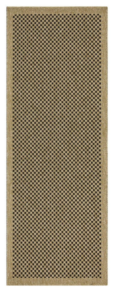 Earth - 5'3" X 7'3" Indoor, Outdoor Area Rug, Polypropylene - Jute / Black