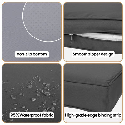 Cushion Covers For 7 Piece Wicker Sectional Sofa, 14 Pack Seat And Back Slipcovers With Zipper