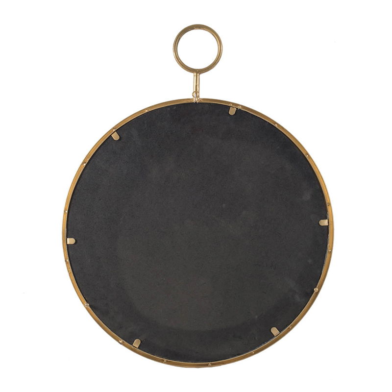 Circle Wall Mirror With Iron Frame, Accent Mirror For Living Room