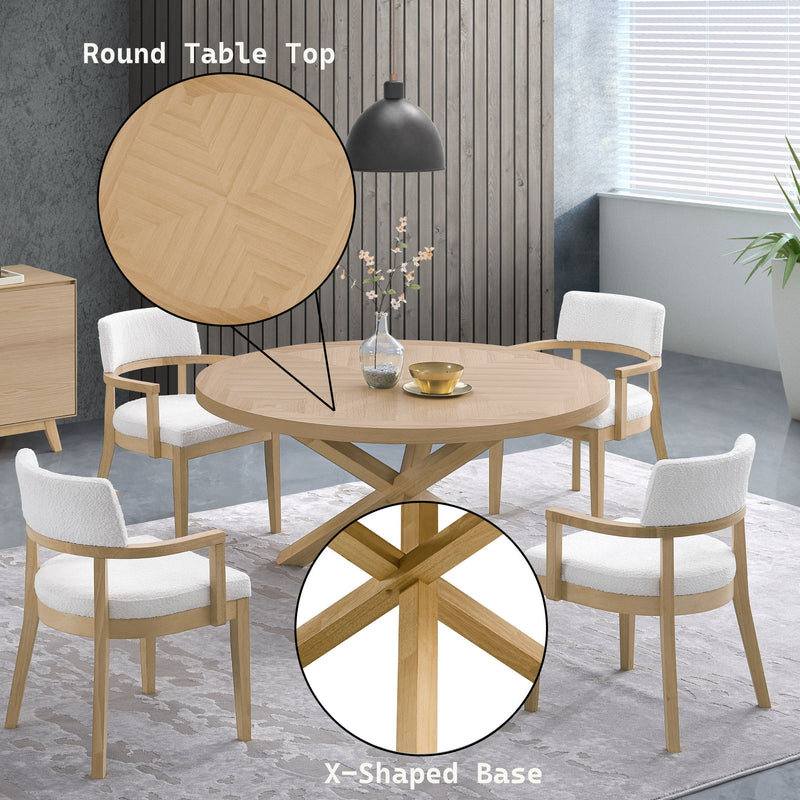 Kasem - Round Table With Matching Chair Dining Room Set