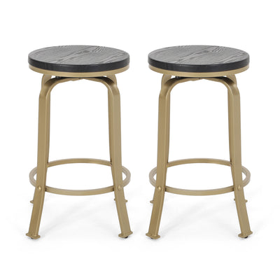 Modern Industrial Counter Stool Set With Swivel Function
