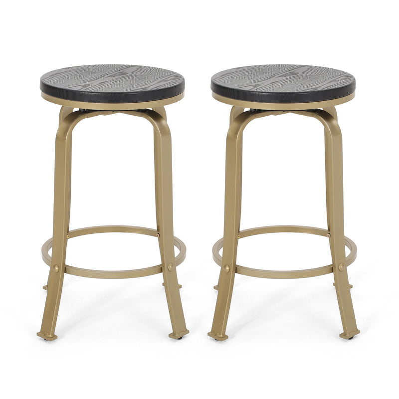 Modern Industrial Counter Stool Set With Swivel Function