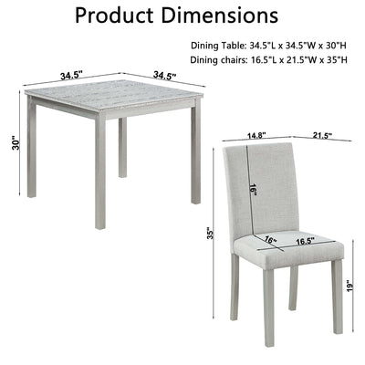 Dining Table Set With Crystal Decoration And Upholstered Chairs