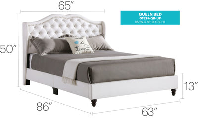Upholstered Velvet Bed Transitional