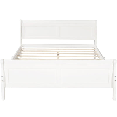 Platform Bed Frame Mattress Foundation Sleigh Bed With Headboard / Footboard / Wood Slat Suppor