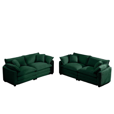 Elegant Corduroy Oversized Sectional Sofa Set With Deep Seats And Flexible Layout