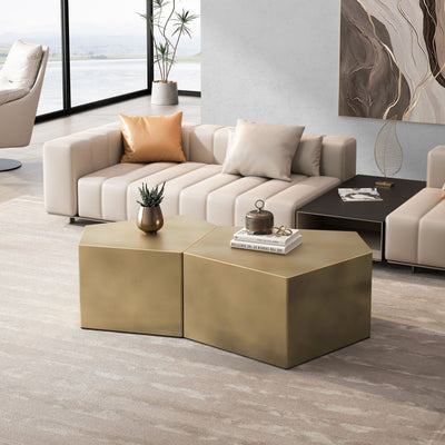 Irregular Pentagon Nesting Coffee Table Set