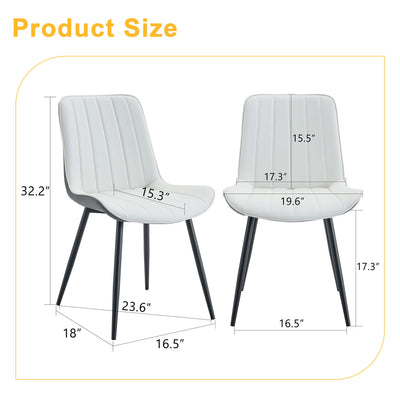 Modern Minimalist Dining Chair Set, Extended Seat Cushion