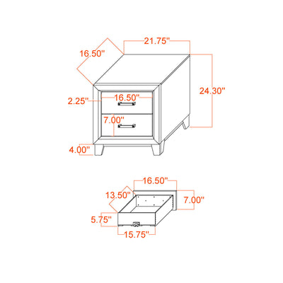 Soluto - Nightstand - Gray / Black