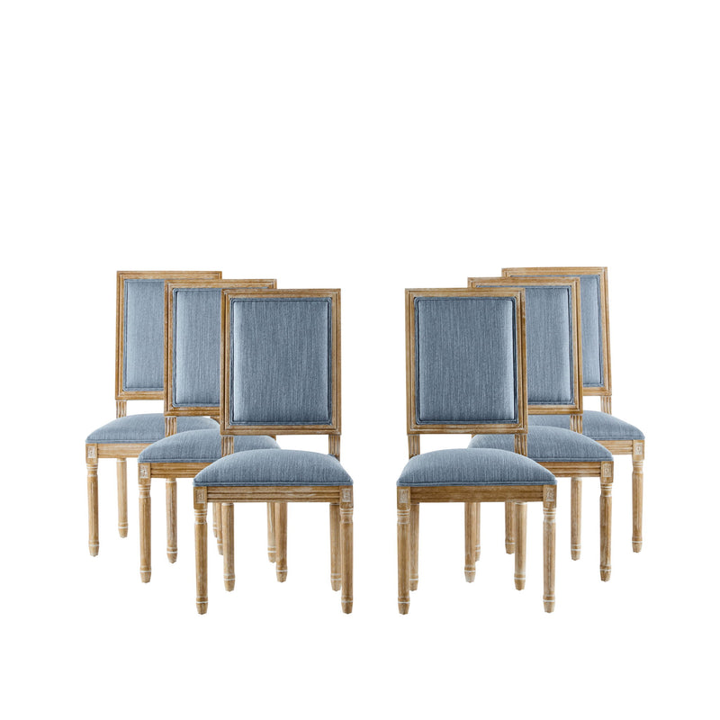 French Country Style Dining Chair With Upholstered Seating And Fluted Legs