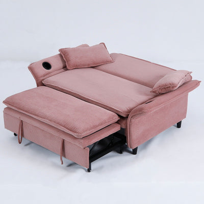 Modern Fabric Multi-Functional Sofa Bed With Adjustable Armrests And Backrests