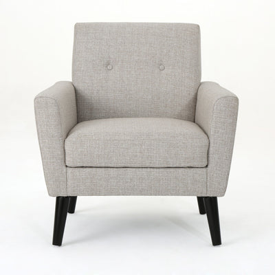 Contemporary Club Chair With Nailhead Trim Fabric And Birch Wood Legs