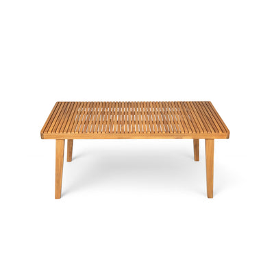 Outdoor Dining Table With Slatted Top, Ideal For Patio