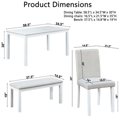 Dining Table Set With Crystal Decoration And Upholstered Chairs