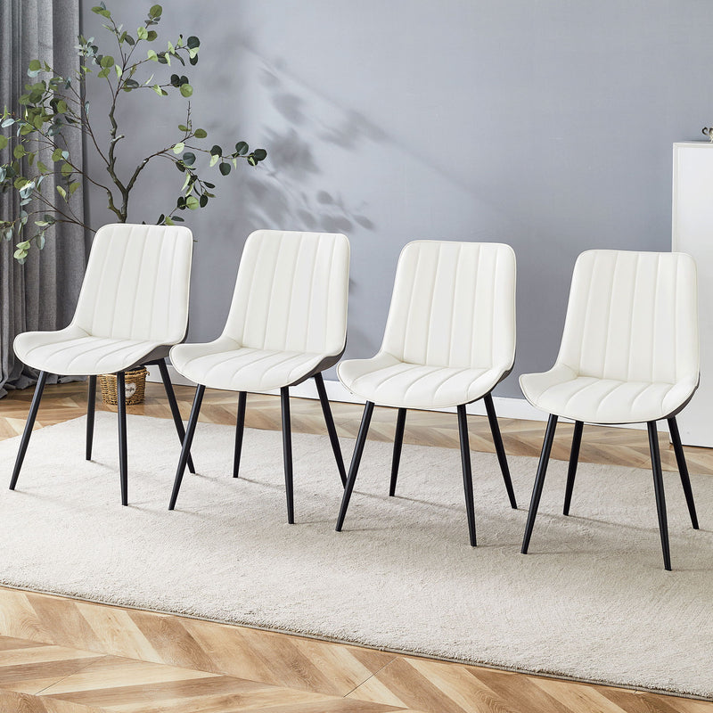 Modern Minimalist Dining Chair Set, Extended Seat Cushion