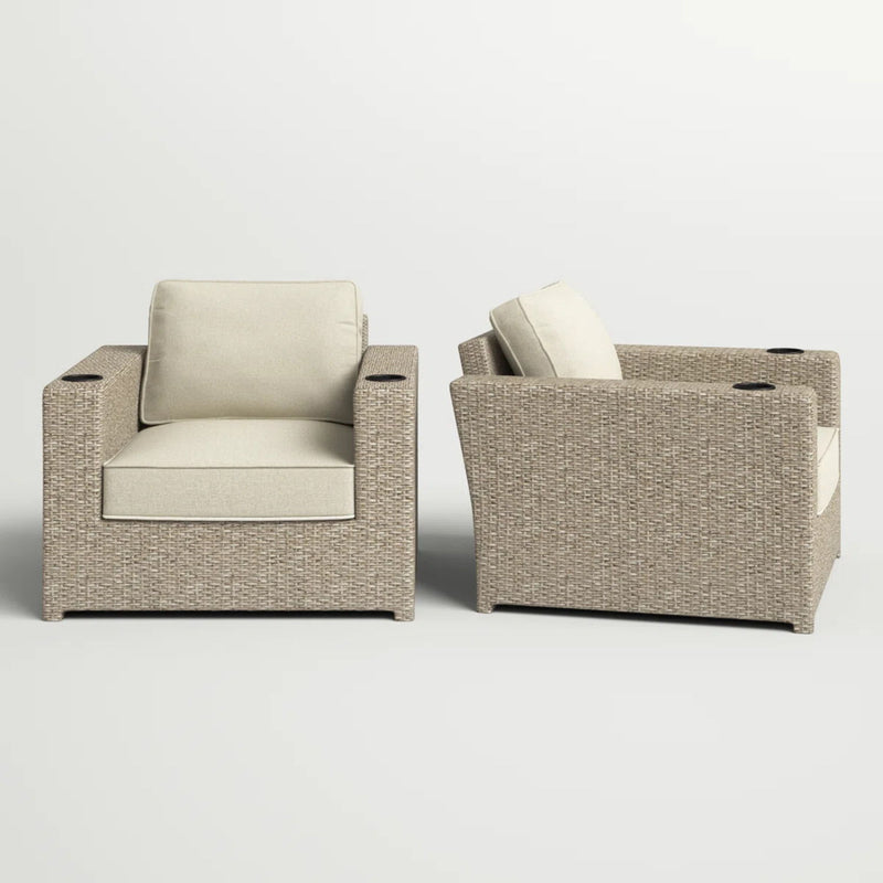 Outdoor Lounge Chairs With Cushions, Weather Resistant - Gray Mix