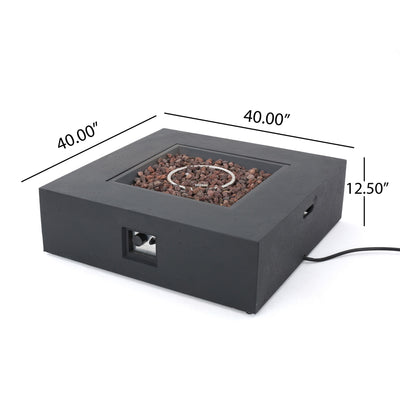 Modern 50,000 Btu Square Fire Table With Propane Tank