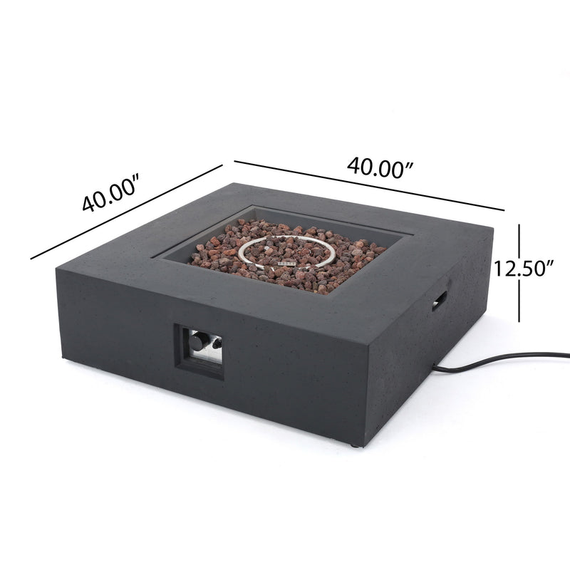 Modern 50,000 Btu Square Fire Table With Propane Tank