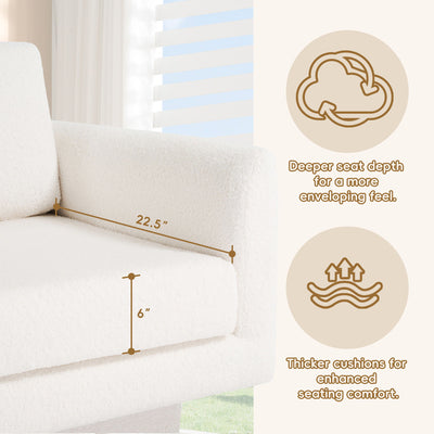 360° Modern Swivel Accent Chair Round Armchair, Thick Padded Single Lounge Sofa Upholstered Comfy