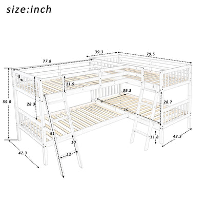 L Shaped Bunk Bed With Ladder