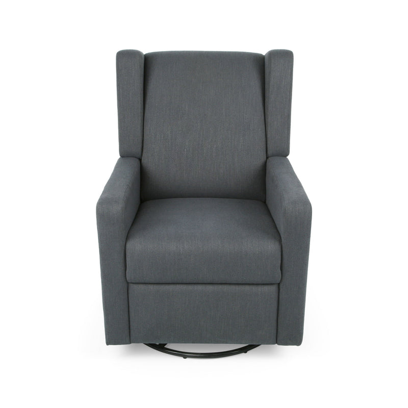 Landau Contemporary Fabric Upholstered Swivel Recliner