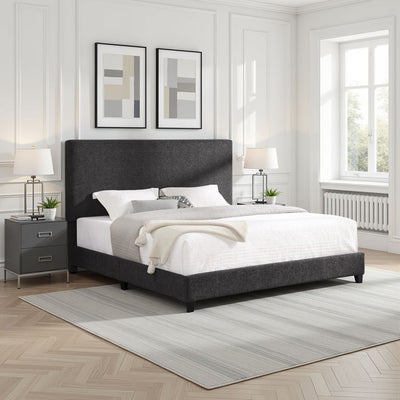 Boucle Upholstered Platform Bed