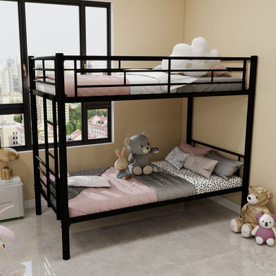 Bunk Bed For Kids, Convertible Frame With Ladders & Guardrail