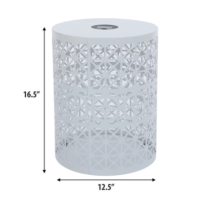 Modern Iron Solar Side Table With Built - In Light