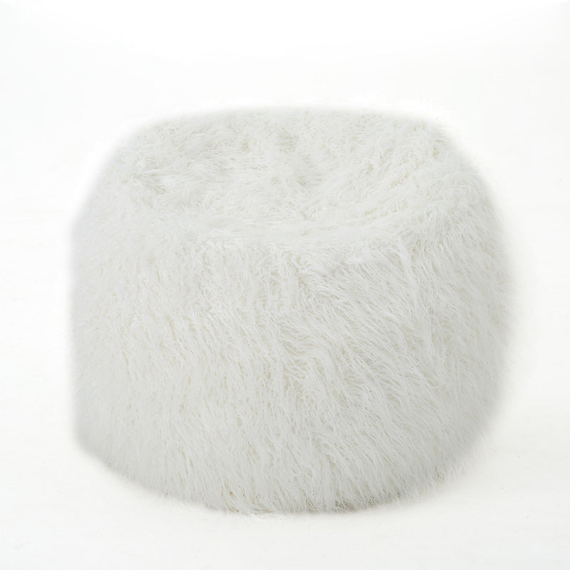 Mahin - Rounded 5 Foot Bean Bag Cozy Modern Design - White