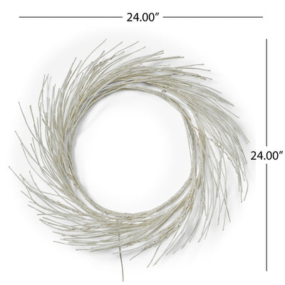 Paper Wreath With LED - White