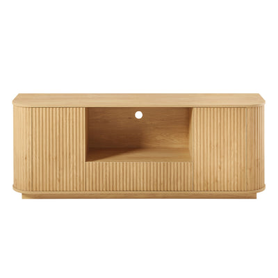 Modern Wavy TV Stand Rounded Sideboard With Storage Cabinet