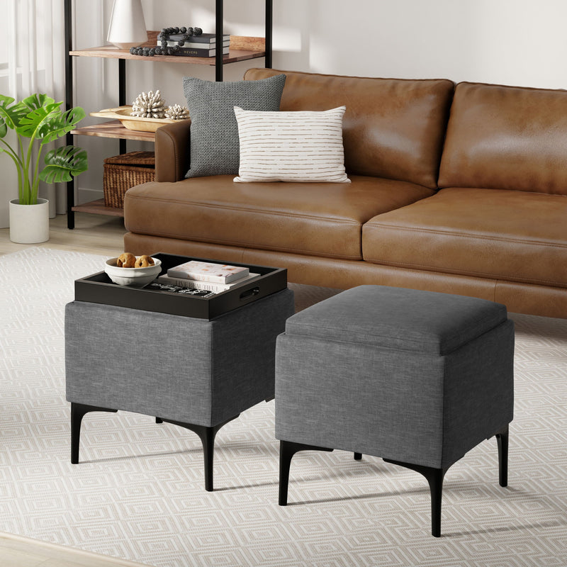 Natasha - Multifunctional Storage Ottoman With Tray